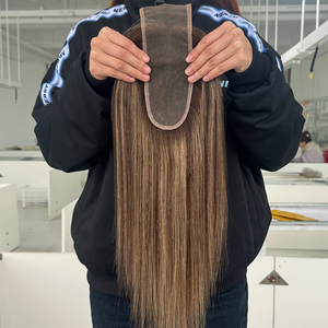 YuanZhen Cierre de Encaje Blanco para Mujer, Top de Seda, Densidad Natural, Cutícula Alineada, Cabello Humano Europeo, Topper de Encaje Mono - Product Image 4