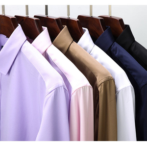 Camicia da <span class=keywords><strong>uomo</strong></span> con collo solido elasticizzato a <span class=keywords><strong>maniche</strong></span> <span class=keywords><strong>lunghe</strong></span> da <span class=keywords><strong>uomo</strong></span> di moda Business Office camicia da <span class=keywords><strong>uomo</strong></span> Top Slim Fit Casual - Product Image 6