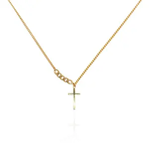 Colliers avec pendentif croix chrétienne, en argent Sterling pur 925, à la mode, colier plaqué or, de style chrétien