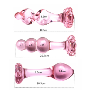 Cuentas Anales de Vidrio Rosa, Dildos, Tapones de Dilatación Anal, Juguetes Sexuales Fetichistas <span class=keywords><strong>Gay</strong></span>, Herramienta de Masturbación para Adultos - Product Image 6