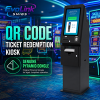 Borne de jeu d'arcade rétro avec écran tactile incurvé et kiosque de distribution de tickets en libre-service pour machine de jeu d'adresse en pub