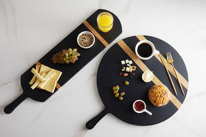 Tabla de cortar para queso, Pizza, charcutería, paleta para servir madera de mango, pintura en aerosol de Color blanco o negro de Casa Natural - Product Image 6