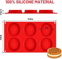 Moule en Silicone pour Gâteau Muffin Top Pan Sandwiches 3 Pouces Moule à Oeufs Muffins Anglais Whoopie Tartes Maïs Pain Oeufs Bouchées/Tartes