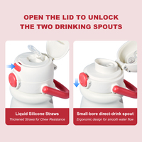 Botellas de Agua Personalizadas de Acero Inoxidable, Tazas para Niños, Vaso Infantil de 500 ml/16 oz, 2 en 1 para la Escuela con Pajita