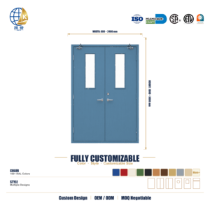 Fabricant de portes <span class=keywords><strong>coupe</strong></span>-<span class=keywords><strong>feu</strong></span> contemporaines en acier à double battant, solution de projet pour entrepreneur, prix de gros - Product Image 2