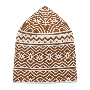 Chapeau Kufi de style Omanais pour hommes, brodé, chapeau de prière musulman, couvre-chef islamique traditionnel, en acrylique satiné, écologique, respirant, OEM - Product Image 1