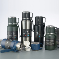 Bouteille d'eau à grande capacité 1200 ml 1500 ml Thermos en acier inoxydable 1,2 L 1,5 L Thermos à double paroi sous vide pour l'extérieur