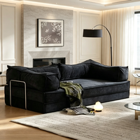 Canapé-lit carré simple inclinable sans structure Runwood avec fonction extensible, canapé Teddy moderne pour usage en parc et atelier