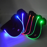 Cappello da Baseball in PVC con LED e Fibra Ottica per Spettacoli, Luminoso al Buio, Vendita all'Ingrosso