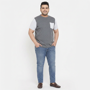 Camiseta de Algodón para Hombre de Talla Grande, Estilo Moderno, Color Sólido, Transpirable, Diseño en Blanco, Precio de Fábrica, Personalizable OEM - Product Image 1