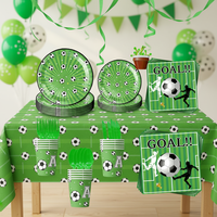 Fußball-Neujahrs-Party-Dekorationen Modernes Sport-Thema Einweg-Umweltfreundliches Papier-Geschirr-Set 9 Zoll Runde Teller Servietten
