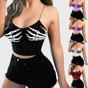 Favorite Halloween Holiday Outfits Women Fashion Sexy Breathable Tank Top Crop Tops