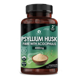 Capsules de Psyllium Biologique 4000mg <span class=keywords><strong>Vegan</strong></span> à Marque Privée Extrait Herbacé en Capsules Complément Alimentaire en Fibres pour la Digestion Intestinale Probiotiques - Product Image 1