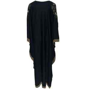 Abaya en mousseline brodée pour femmes avec strass, robe sur mesure pour femmes, abaya musulmane deux pièces, abaya musulmane pour femmes - Product Image 2