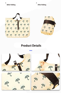 <b>Foldable</b> Polyester Shopping <b>Bag</b> With Handle,Cartoon Heat Transfer Custom Logo Printing,Large Capacity Compact Portable Tote <b>Bag</b> - Product Image 5