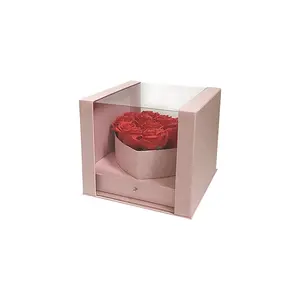 Высококачественная прямоугольная коробка из ПВХ с изображением сердечек и цветов