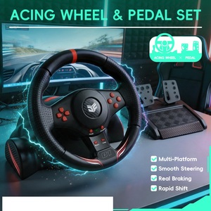 270 °   Volant de course pour jeux vidéo avec pédales, levier de vitesses, vibrations, compatible avec P-S-5, P-S-4, P-S-3, NS, NS2, PC, Windows, Android, tablette, <span class=keywords><strong>TV</strong></span> - Product Image 3