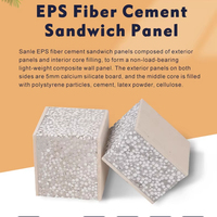 Panneau sandwich léger en fibrociment 75/100/125 mm avec isolation thermique EPS pour murs extérieurs modernes et usage hospitalier, ignifuge