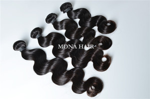 Extensions de <span class=keywords><strong>cheveux</strong></span> ondulés de qualité 18A # Extensions de <span class=keywords><strong>cheveux</strong></span> humains vierges 1B Noir Naturel, mèches brutes alignées avec la cuticule, provenant d'un seul donneur - Product Image 2