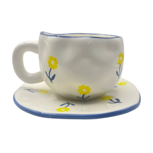 Juego de Tazas y Platos de Porcelana con Diseño de Corazón y Rayas, para Uso Doméstico, Té de la Tarde y Servir Postres, Venta al Por Mayor - Product Image 5