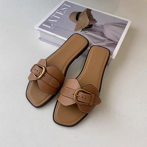 Sandalias Planas Casuales con Hebilla para Mujer, Estilo Babucha, Sandalias Planas Cómodas de Verano para Mujer - Product Image 2