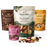 Sachet Doypack à fond plat avec fenêtre transparente et fermeture éclair hermétique pour snacks, idéal pour les barres de yaourt, avec logo personnalisé, 2oz 4oz