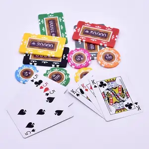 YH 760 buah/Set bentuk persegi ABS dadu chip Poker kasino Set dengan kotak logam