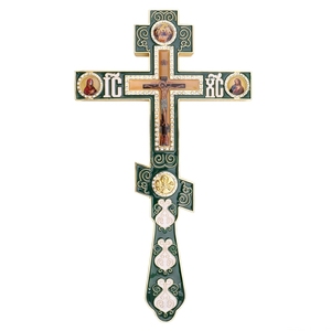 Cruz de Jesús para Sacerdotes de la Iglesia Ortodoxa, Modelo ZDH009, en Aleación, con Múltiples Colores de Esmalte, Chapada en Oro Grande, en Caja de Regalo - Product Image 5