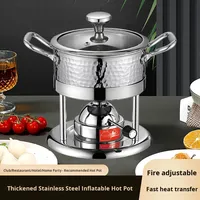 Petite marmite moderne pour une personne Cuisinière à gaz en acier inoxydable 304 Utilisation commerciale pour les hôtels, les restaurants et les clubs Concept de chauffe-plats
