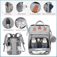 Sac à langer, lit bébé pliable, sac à dos multifonctionnel anti-moustiques, poussette, sac à langer grande capacité pour maman et bébé