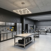 Plafonnier LED modulaire hexagonal, lampe à panneaux carrés pour salle de billard, bar, salon