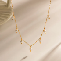 Venta al por mayor 18K chapado en oro 304 Acero inoxidable plástico dulce diseño geométrico collar Cadena de cuerda para princesa vacaciones joyería