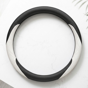 Housse de <span class=keywords><strong>volant</strong></span> sport en <span class=keywords><strong>cuir</strong></span> universelle pour <span class=keywords><strong>BMW</strong></span> <span class=keywords><strong>E46</strong></span> avec surpiqûres rouges en diamant antidérapantes - Product Image 1