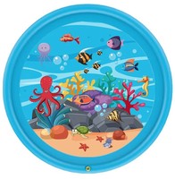 Tapis de jeu aquatique gonflable pour enfants avec lettres, pour pelouse et plage, avec pulvérisation d'eau, pour jeux aquatiques et comme coussin de plage