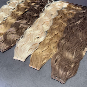 <span class=keywords><strong>Ali</strong></span> Venta caliente Sin enredos Sin derramamiento Coser en extensiones de cabello de trama Listo para enviar Trama de cabello de doble dibujado Genius Trama - Product Image 3