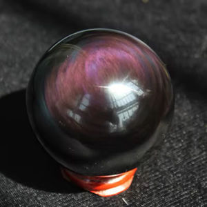 Esferas de Cuarzo Obsidiana Arcoíris Negra Pulida, Bolas de Cristal Mágicas Naturales de Alta Calidad al por Mayor - Product Image 3