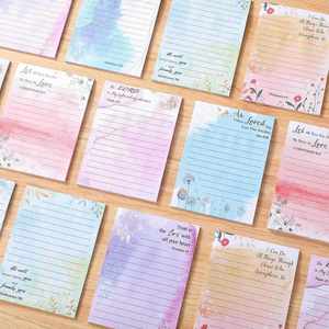 USA Mairun Colorful Flower English Horizontal Line Memo Notepad 30 Pages 8 Books Set <b>Clipboard</b> Style Paper Material Model 406 - Product Image 4