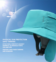 Surf canotage Protection solaire Nylon séchage rapide Sports nautiques personnalisé Surf seau chapeau avec mentonnière rabat de cou amovible