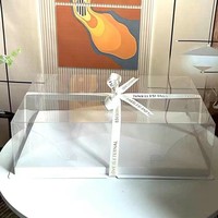 Boîtes à gâteaux rectangulaires de grande taille 22 * 16 * 7 pouces avec couvercles transparents pour mariage, remise de diplôme, fête