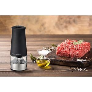 Molinillo de Pimienta Eléctrico Nordmende, 2 Compartimentos, Molinillos Independientes, Luz LED, Cuchillas de Acero Inoxidable, 100W, Molinillo de Especias para Cocina - Product Image 1