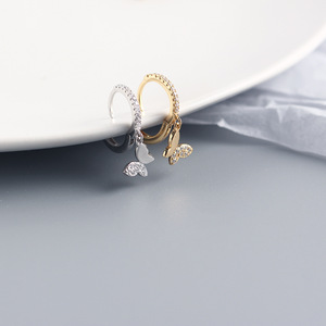 Haute qualité argent 925 <span class=keywords><strong>diamant</strong></span> boucles d'oreilles élégant papillon balancent avec princesse coupe <span class=keywords><strong>diamant</strong></span> plaqué or Design de mode à la mode - Product Image 3