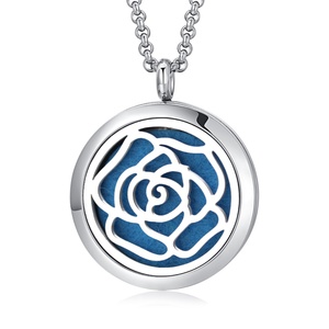 Wholesale Custom Stainless Steel Classic Aromatherapy <b>Essential</b> <b>Oil</b> <b>Diffuser</b> Necklace Pendant for Anniversary - Product Image 6