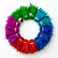 Plumes de coq enfilées de 6 à 8 pouces pour la fabrication de mouches de pêche, plumes de selle, plumes de hackle pour accessoires de costumes de carnaval et de festival en Inde