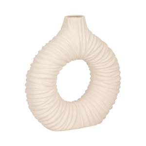 Vaso in Ceramica a Forma di Anello Aperto con Texture Radiante, Decorazione Scultorea per Casa, Vaso per Fiori da Soggiorno - Product Image 3