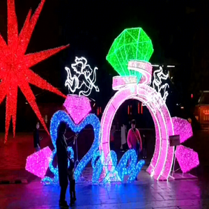 Custom LED Christmas Ring Archway Display for Shopping Malls, Resorts and Large Outdoor Lighting Projects - Product Image 1