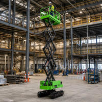 Plateforme élévatrice à ciseaux électrique sur chenilles en acier de 8 m GS0612TL, capacité 580 kg, avec extension de 900 mm pour l'entretien des installations extérieures