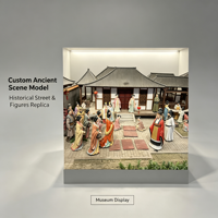 Modèle de diorama personnalisé d'une scène de rue chinoise ancienne
