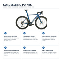 Vélo de route aérodynamique en carbone MCELO SPEED SK02 SHIMA NO DURA ACE Di2 24 vitesses, freins à disque hydrauliques, câblage interne complet, vélo de course