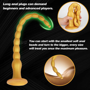 SEXBAY le Plug Anal le Plus Excitant, Plug Anal Extra Long <span class=keywords><strong>en</strong></span> Silicone Liquide avec 12 Perles, Favoris des Hommes et des Femmes - Product Image 2