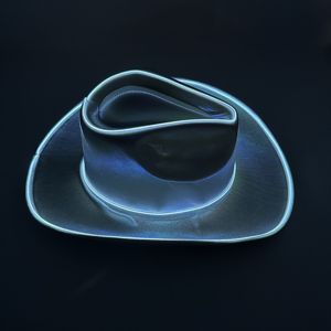 Sombrero de Vaquero Luminoso Hecho a Mano para Fiestas Rave y <span class=keywords><strong>Burning</strong></span> Man, Sombrero de Vaquero de Lujo con Cable EL, Gran Venta - Product Image 3